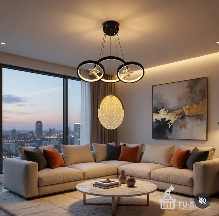 Modern tri-ring chandelier 