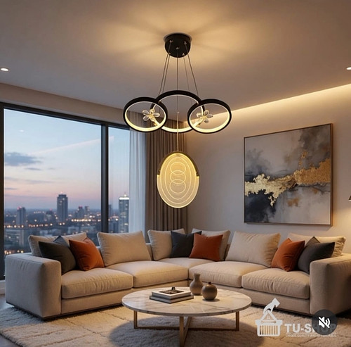 Modern tri-ring chandelier 