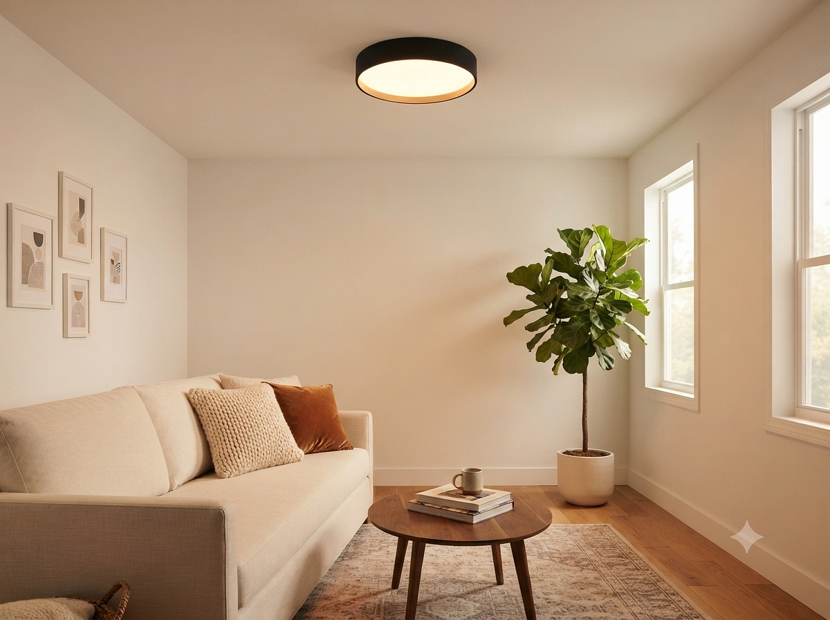 Led ceiling light black+gold 