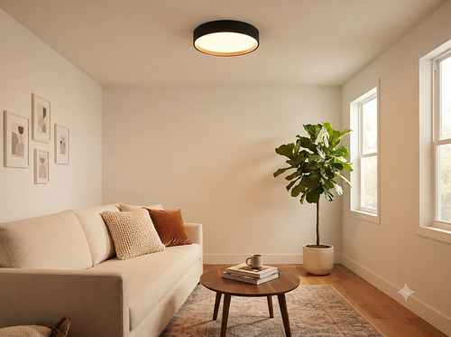 Led ceiling light black+gold 