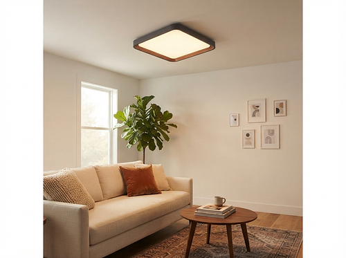 Led chandelier light black+gold square 