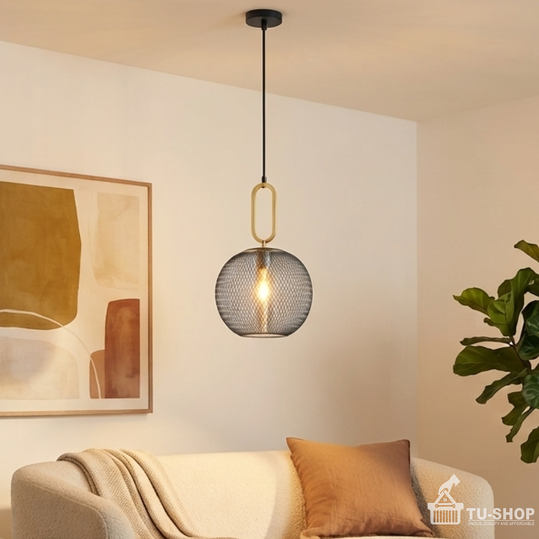 Black mesh pendant 