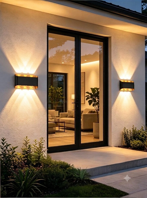 Gold and black waterproof wall bracket 