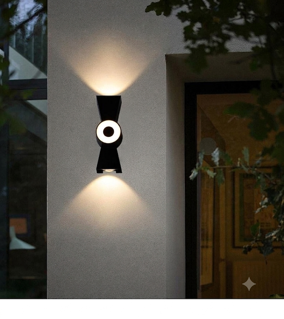 White and black waterproof wall lights 