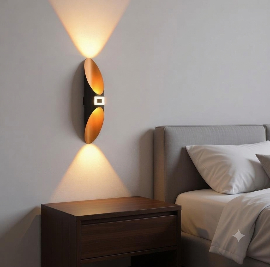 Gold and black waterproof wall bracket 
