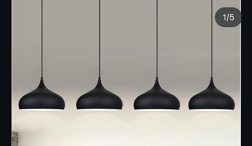 Black and white pendant light