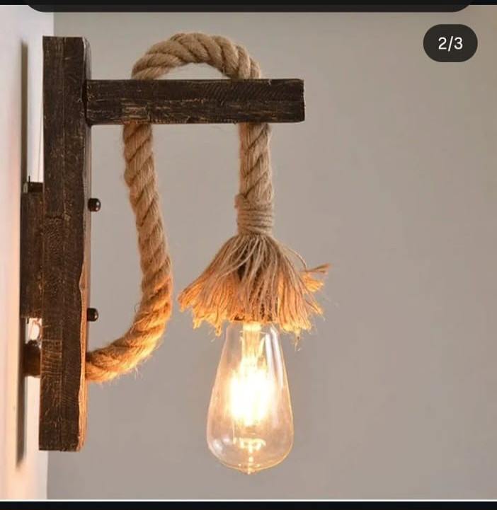 Wooden+rope wall bracket