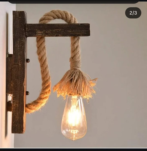 Wooden+rope wall bracket