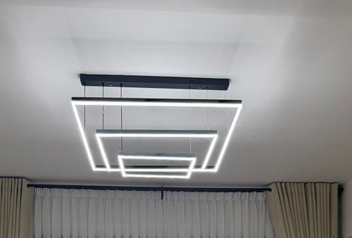 Led big size square ceiling chandelier 
