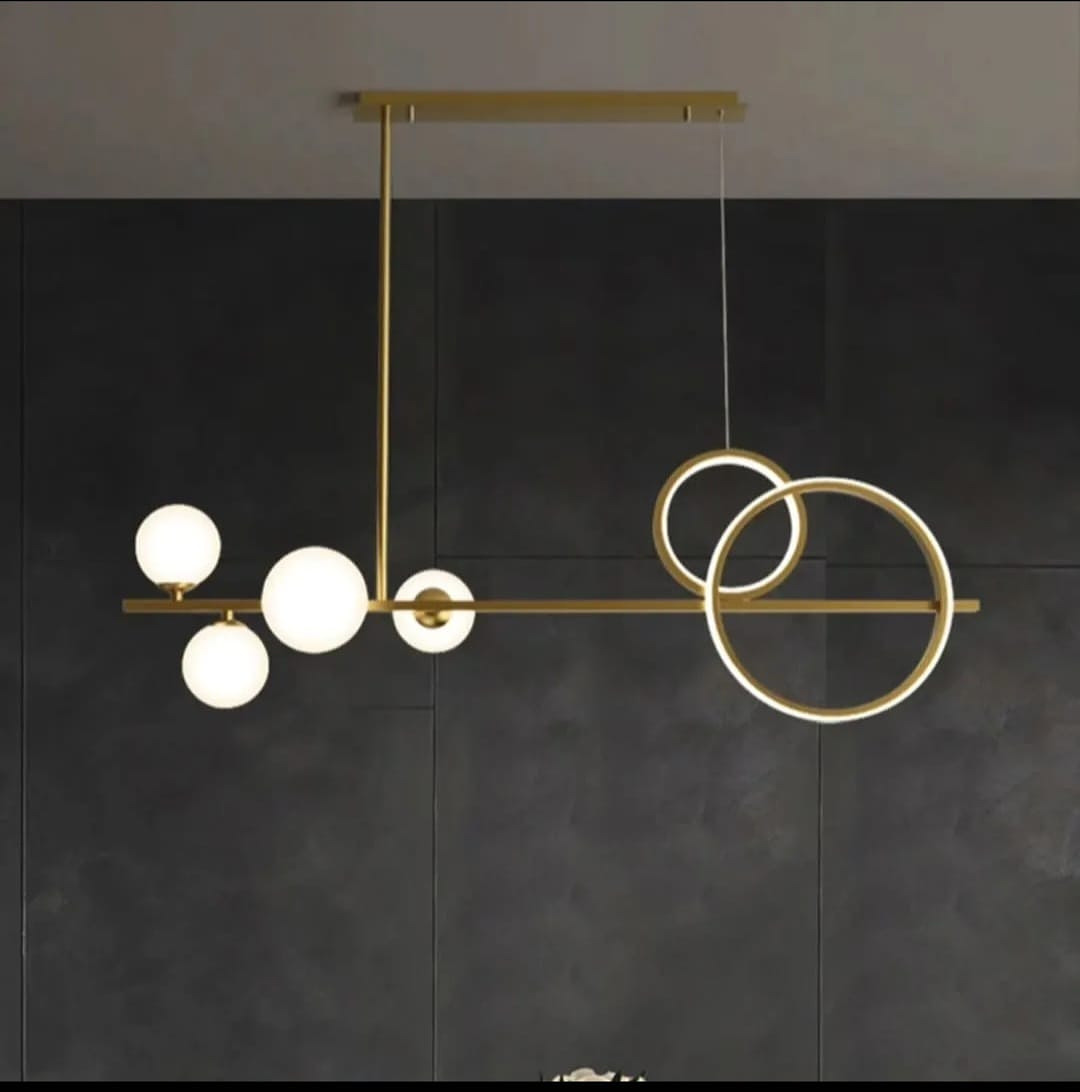 Dining nordic with rings chandelier 