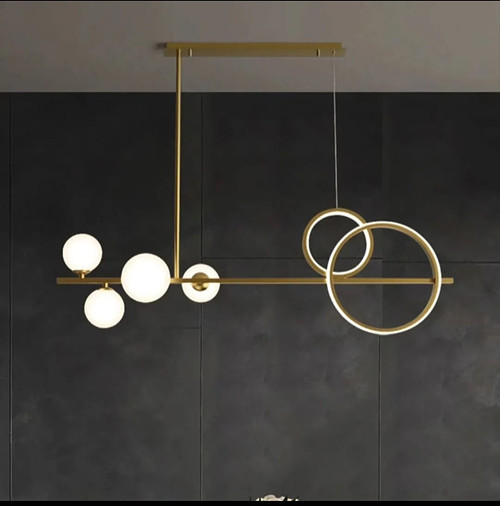 Dining nordic with rings chandelier 