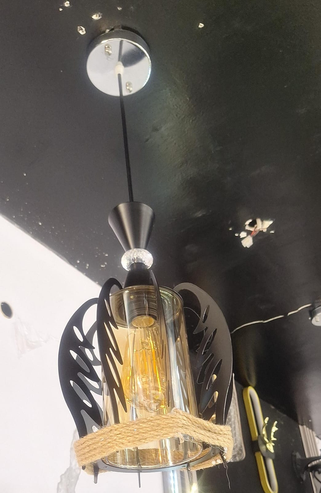 Vintage metallic pendant light 