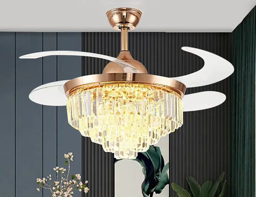 Crystal chandelier with fan 