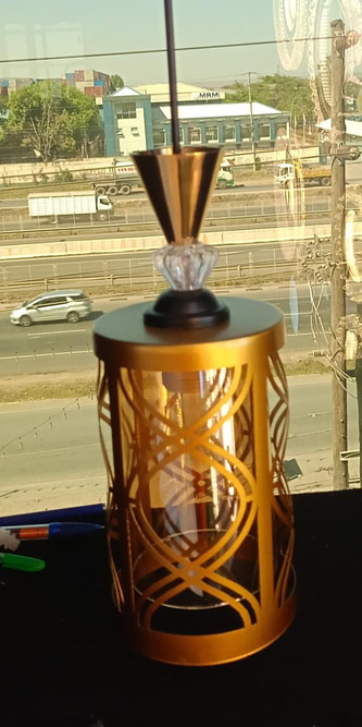 Metallic gold pendant light 