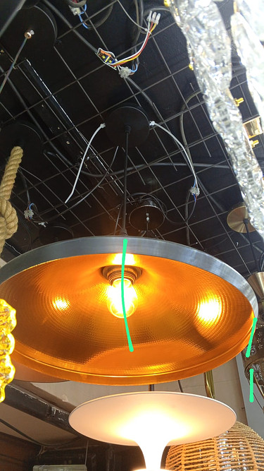 Metallic bowl round pendant 