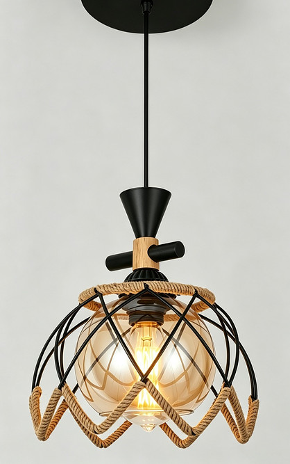 Vintage metallic rope pendant 