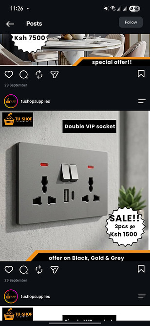 Pearlit double socket(No USB Type C)