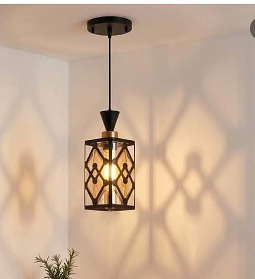 Hanging metallic pendant light 