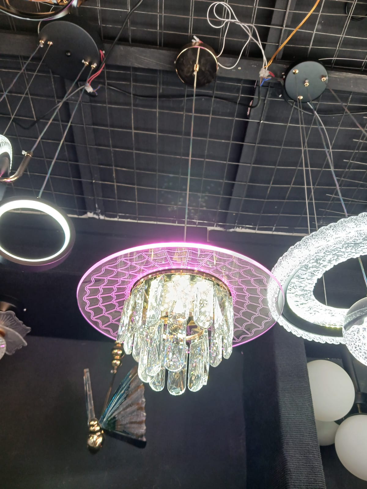 Crystal led pendant light 
