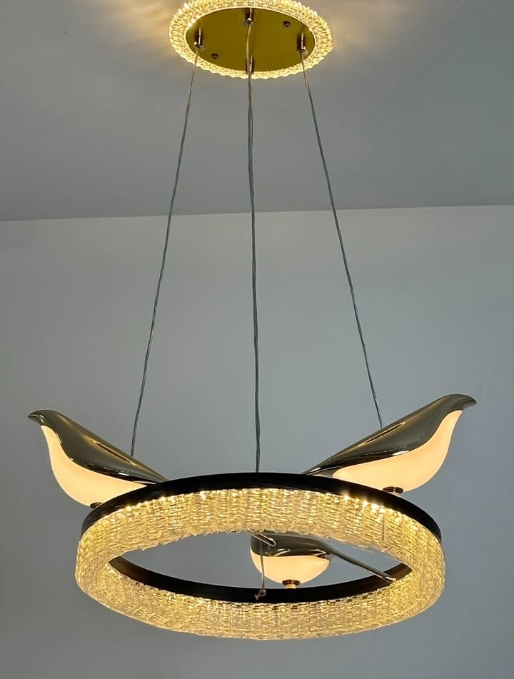 Led bird chandelier tricolor 