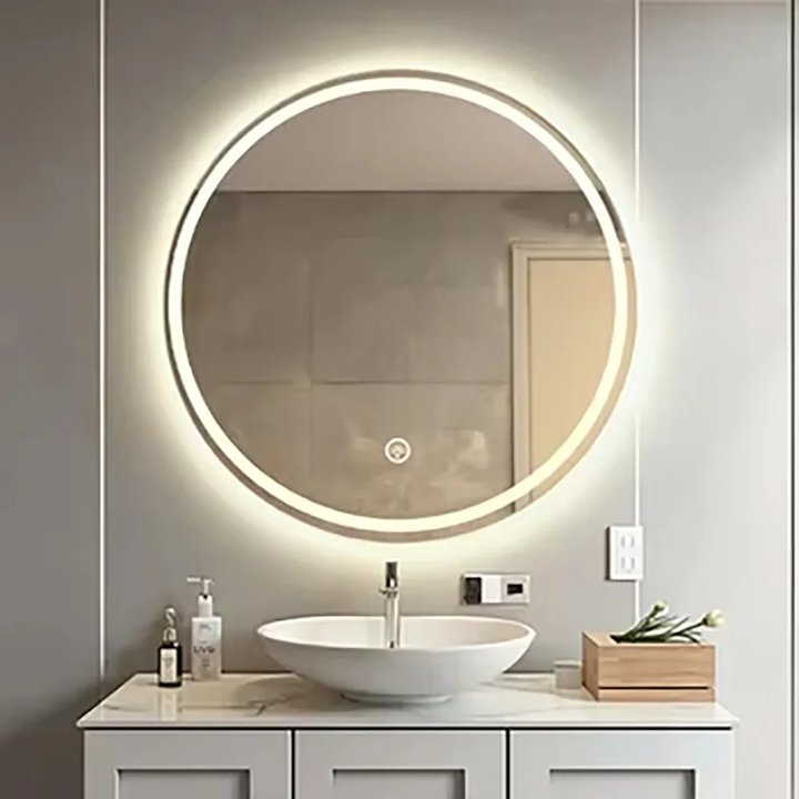 Modern circle led touch mirror 